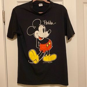 Vintage Single Stitch Florida Walt Disney Mickey Mouse Tshirt Black
